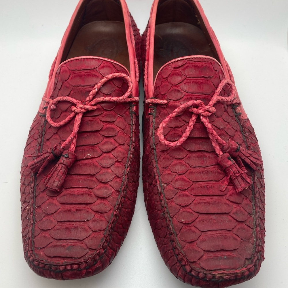 Luxurious Red Textured Men's Loafers